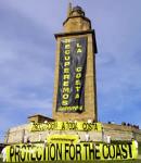 Greenpeace at the Hércules Tower at A Coruña, Galiza