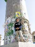 Jo alongside the infamous pillar Saddam's statue once stood on.