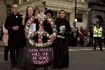 Code Pink lead the march to the Cenotaph