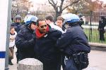 Salih Booker (Africa Action) arrested in front of White House WDC . 26nov02