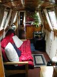 The (rather lush) interior of one of the boats.