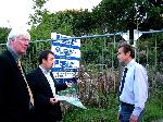 Chris Davies MEP (right) and Paul Rowen MP (left) view destroyed woodland