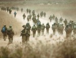 Zionist paratroops make their way to a village in south Lebanon
