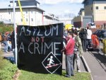 No Borders demo at Harmondsworth and Colnbrook detention centres, 8 April 2006