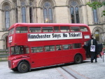 Red bus departs Manchester for Faslane-1