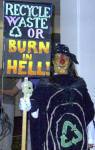 Recycle or burn - masked protest in 2005.
