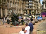 Victoria Sq. filled with old military craft