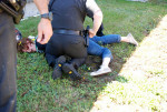 Police break fellow worker, Alex Svoboda's leg