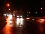 Warhead convoy passing through Balloch at night