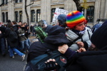 Riot Police block students, Grenoble
