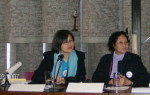 Marie Hilao Enriquez, with Carol Araullo, at The Hague, Netherlands, March 2007