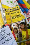 Free Tibet demonstrators in Bloomsbury