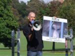 Mel demonstrating for Felix, murdered by Oxford University