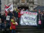 Save Our Services Campaigners Outside Lambeth Town Hall