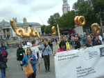 beginning of demo at Trafalgar Square