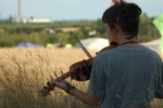 violin in the field