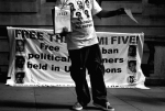 UK, London. 'Free the Cuban five' demo, Trafalgar Square. 2008