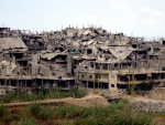 A part of the destroyed refugee camp