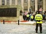 Insulting: the rally at the war memorial