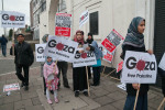 Gathering for the march outside Balham mosque