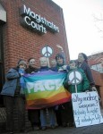 Campaigners outside Reading Magistrates' Court - Copyright D. Viesnik 2009