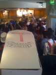 Coffin and chaos in Starbucks Spitalfields