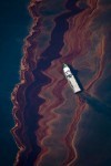 an aerial view of the massive spill in the Gulf of Mexico, 6 May 2010