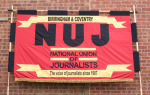 New Birmingham & Coventry NUJ Branch Banner, produced by IWW Artisans