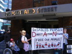 DAN banner outside the A4E office on Portland Street