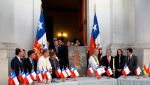 Chilean President Pinera leading prayer service for trapped Chilean miners
