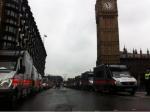 police lining up in Parliament Square for the students anti cuts demonstration