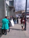 Demonstrators Gather outside the Bank of Scotland, Earl Grey Street