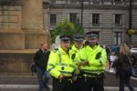 Police evidence gathering team in George Sq on Saturday