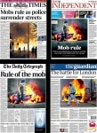 The Times, The Independent, The Guardian and The Daily Telegraph, 9 August 2011