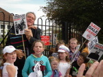 Dale Farm children protest outside their school, 10 Sept 2011