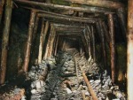 Gleision colliery in 2008 - notice wooden tunnel props