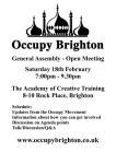 Occupy Brighton GA Flyer - 18th Feb 2012
