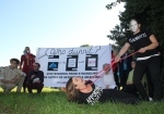 Stop AIDS Campaign activists outside Novartis