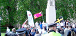 BNP fly flag of sectarian hate-preachers the UVF, London, 1st June 2013