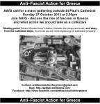 Antifascist Action for Greece mass gathering 27/10/13 St Paul's Cathedral