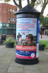Advertising pillar outside Wrexham's Guildhall