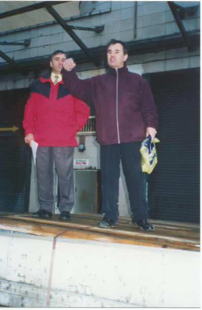 protest at worker death site