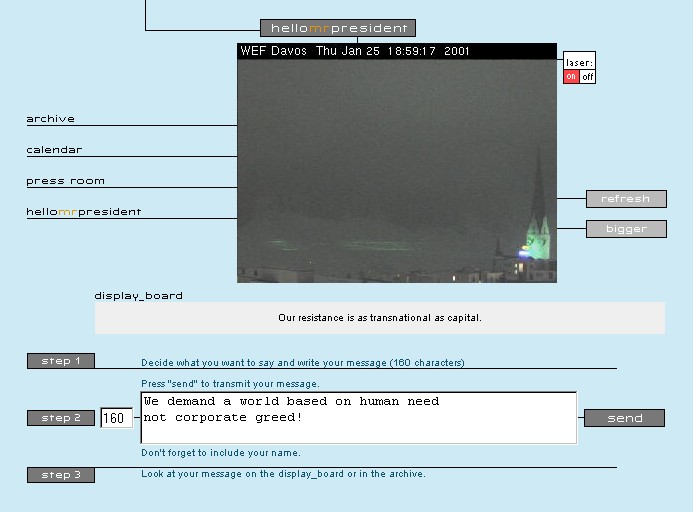 Laser beams truth to Davos