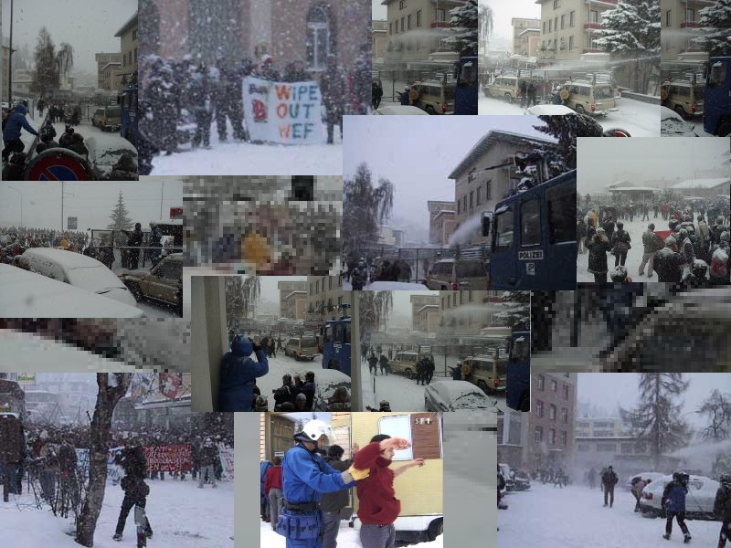 Water cannon pics and latest : 3pm Davos