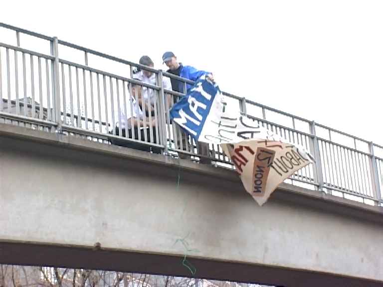 Police seize Mayday banner Photo