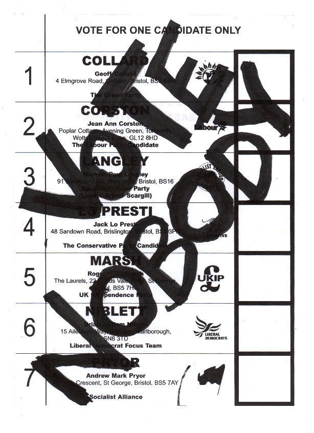 VOTE NOBODY SHOW THAT ELECTION IS RIGGED !