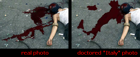 real vs. doctored G8 shooting photo