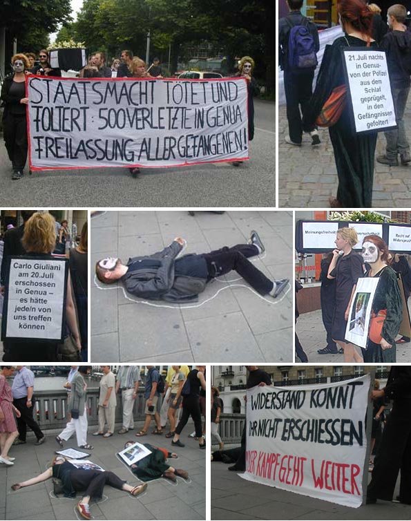 Genoa solidarity action in Hamburg, Germany
