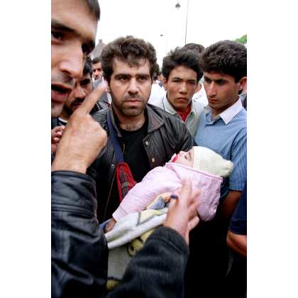 Refugee camp revolt picture