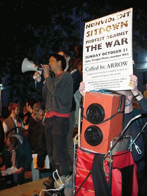 ARROW Tues Vigil - downing street report 09.10.01